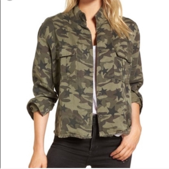 Rails Hendrick Linen Star Camo Military Jacket - Picture 2 of 8